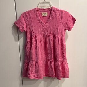 Vibrant Pink Kids Casual Dress